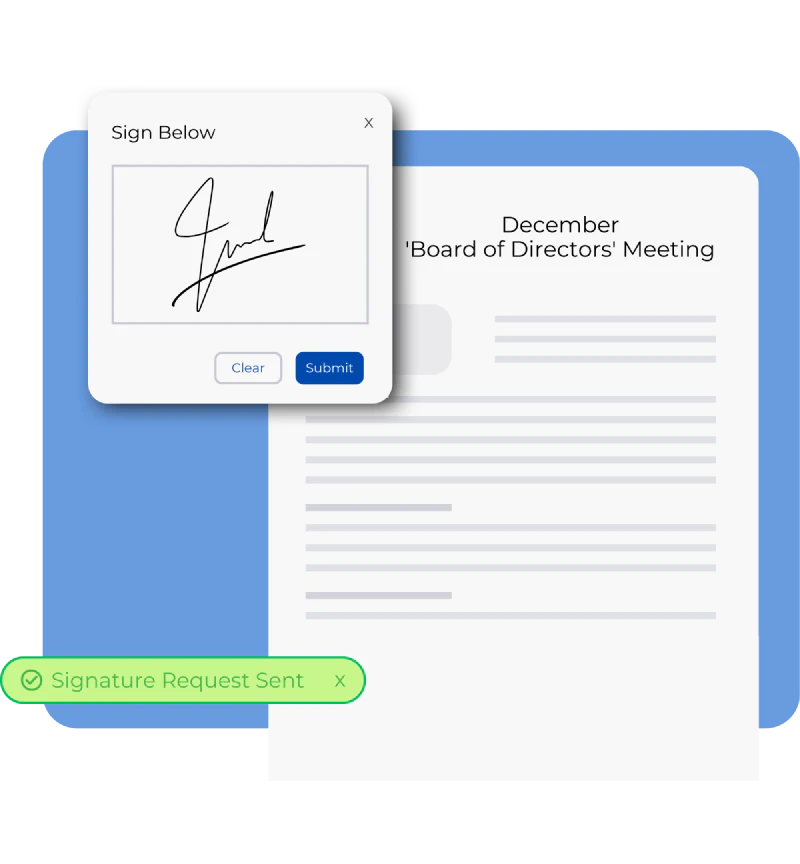 Minutes and eSignatures screenshot